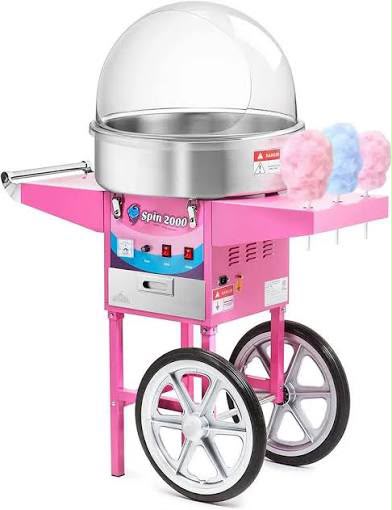 Pink cotton candy cart